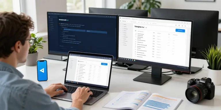 Setting up Telegram Chinese Version on a laptop in a bright tech workspace
